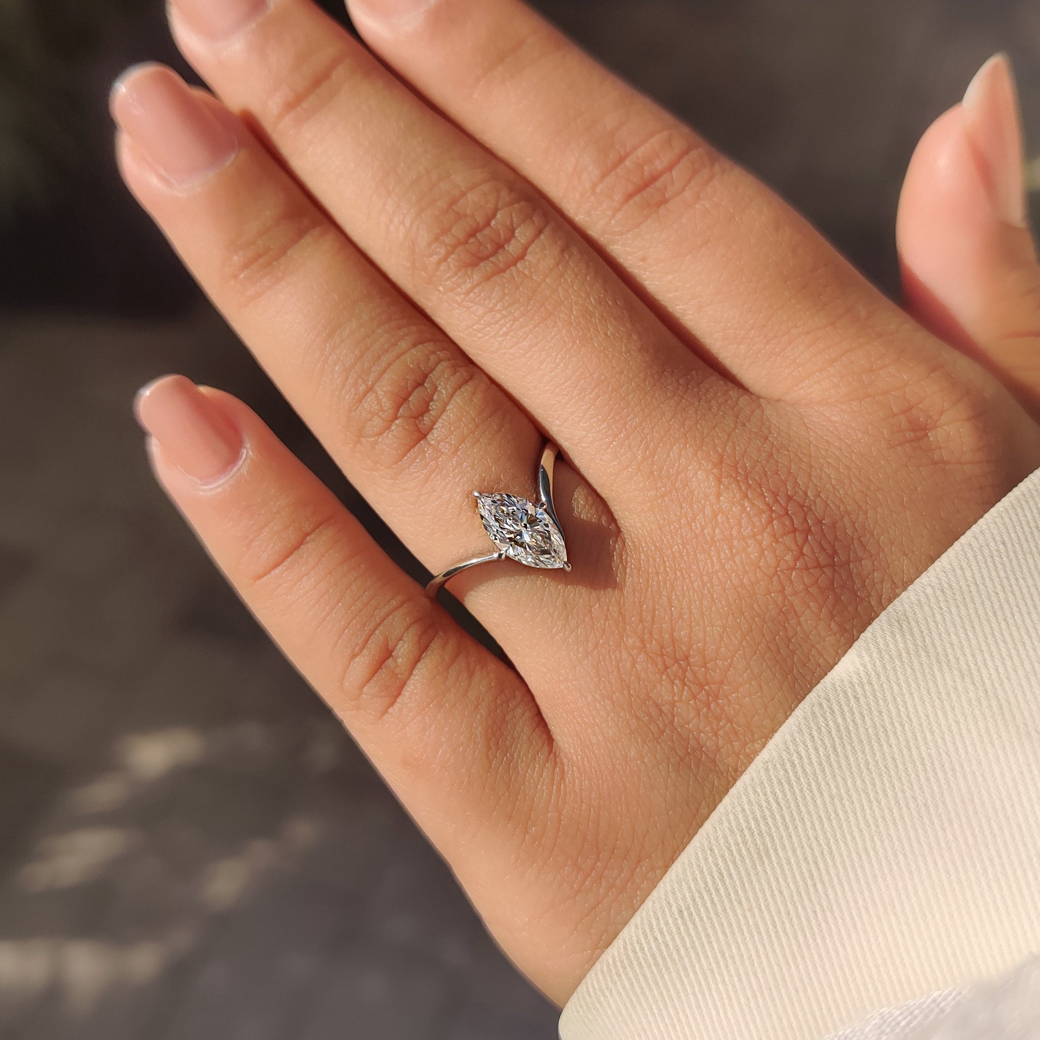 Cushion Hidden Halo Lab Grown Diamond Engagement Ring